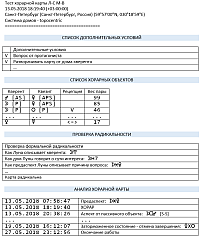 Horus. Fragment of the output file report horar analysis